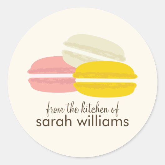 Colorful French Macarons Ronde Sticker (Voorkant)