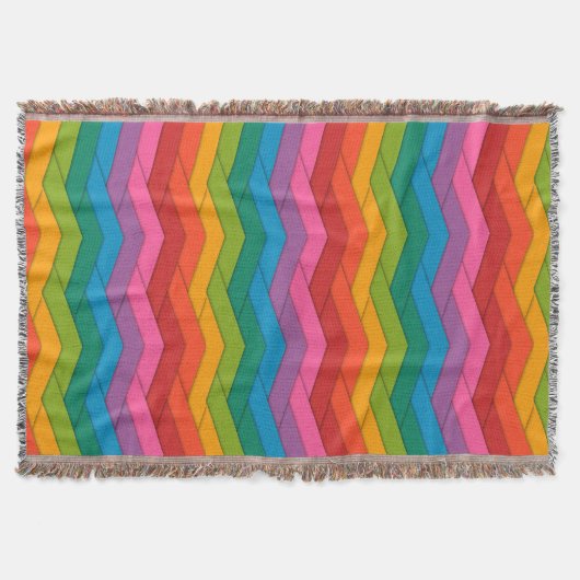 Colorful Fringel Throw Blanket Deken (Voorkant)