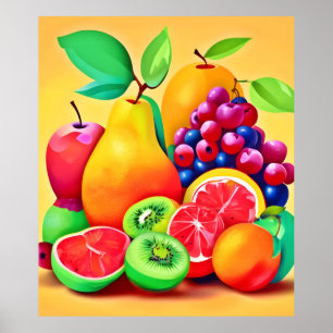 Colorful Fruit Medley Poster