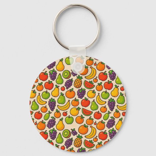 Colorful fruits patterned sleutelhanger (Voorkant)