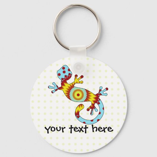 Colorful Fun Gecko Lizard Sleutelhanger (Voorkant)
