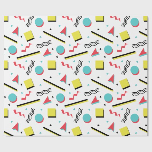 Colorful Fun Memphis Pattern Cadeaupapier (Vlak)