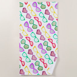 Colorful Fun Sunglazen Patroon Strandlaken