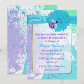 Colorful Fun Sweet 16 Anniversaire Fête Invitation (Devant / Derrière)