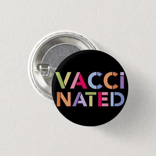 Colorful Fun Vaccinated Badge Button (Voorkant /achterkant)