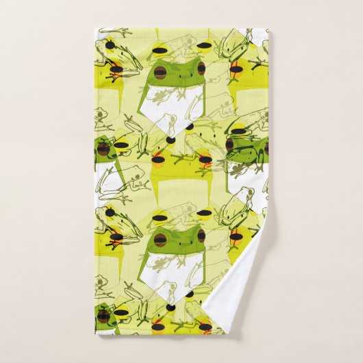Colorful Funky Frogs Bad Handdoek (Handdoek)