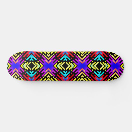 Colorful Funky Geometric Pattern Skateboard (Horizontaal)