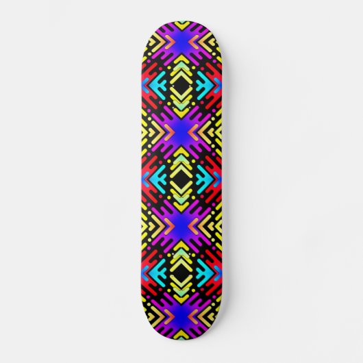 Colorful Funky Geometric Pattern Skateboard (Voorkant)