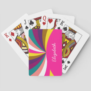 Colorful Funky Stripes Pattern Pokerkaarten