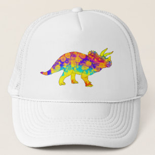 Colorful Funky Triceratops Cute Dinosaur Art Trucker Pet