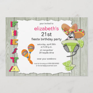 Colorful Funny Fiesta Birthday Uitnodiging