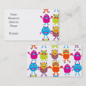 Colorful Funny Monster Party Creath Bash Visitekaartje (Voorkant / Achterkant)