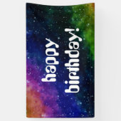 Colorful Galaxy Birthday Party Banner (Verticaal)