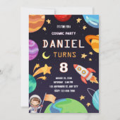 Colorful Galaxy Birthday Party Kaart (Voorkant)