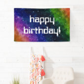 Colorful Galaxy Birthday Party Spandoek (Insitu)