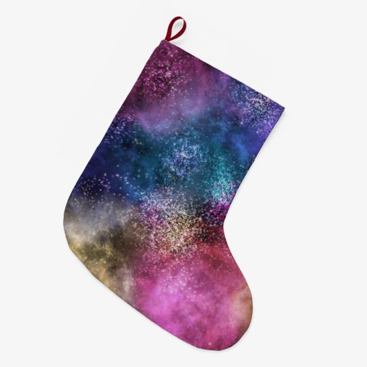 Colorful Galaxy Pattern Grote Kerstsok (Voorkant (Hangend))