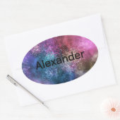 Colorful Galaxy Pattern Ovale Sticker (Envelop)