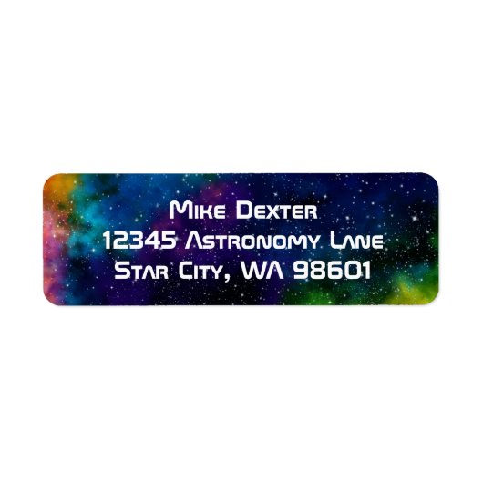 Colorful Galaxy Return Address Labels (Voorkant)