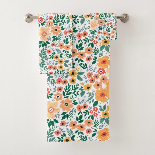 Colorful Garden Bouquet Pattern Bad Handdoek (Insitu)