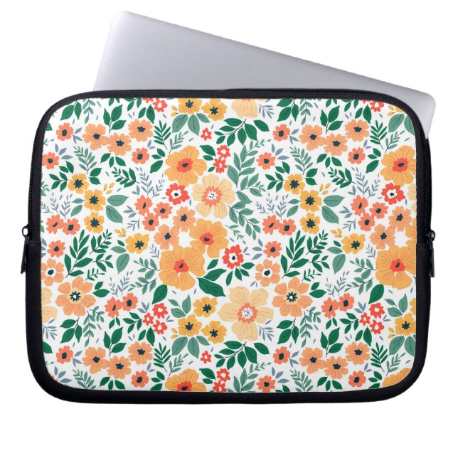 Colorful Garden Bouquet Pattern Laptop Sleeve (Voorkant)