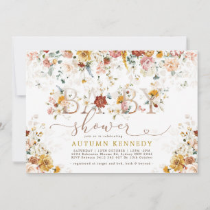 Colorful Garden Flowers Gender Neutral Baby shower Kaart