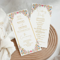 Colorful Garden Flowers Wildflower Wedding Program