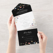  Colorful Garden Wildflower Wedding     All In One Uitnodiging (Afscheurbaar)
