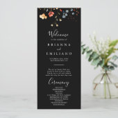 Colorful Garden wildflower Wedding Program Programma (Staand voorkant)