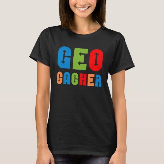Colorful Geocacher Arrows T-shirt (Voorkant)