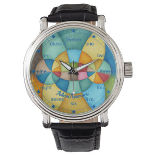 Colorful Geometric Abstract Autism Awareness Horloge