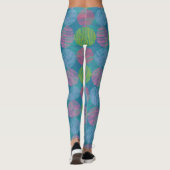 Colorful Geometric Abstract Circles On Blue Leggings (Achterkant)