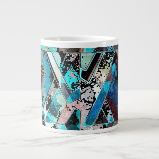Colorful Geometric Abstract Pattern Extra Grote Beker (Voorkant)