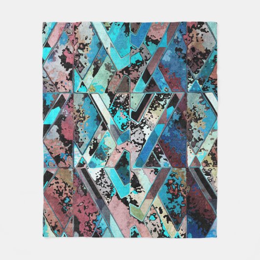 Colorful Geometric Abstract Pattern Fleece Deken (Voorkant)