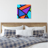 Colorful Geometric Abstracte Art Canvas Afdruk (Insitu (Slaapkamer))