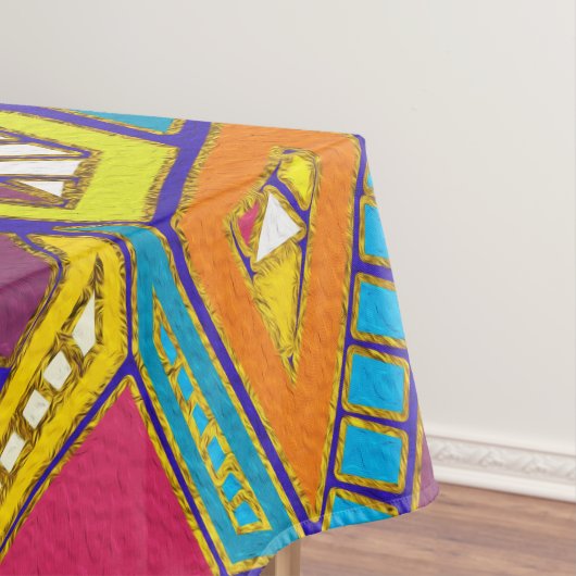 Colorful Geometric African Tribal Pattern Tafelkleed (Voorbeeld)
