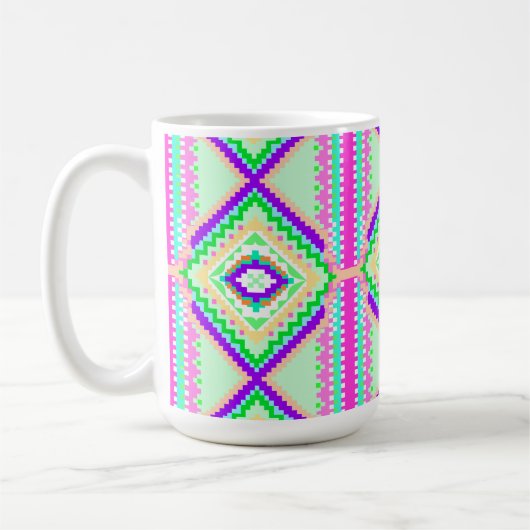 Colorful Geometric Boho Pattern Koffiemok (Links)
