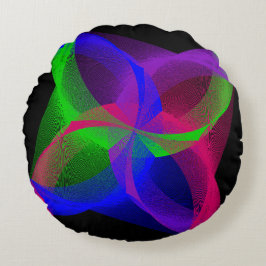 Colorful Geometric Circular Blend Round Pillow Rond Kussen