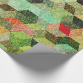 Colorful Geometric Cubes Pattern Cadeaupapier (Hoek)