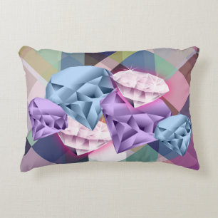Colorful Geometric Diamond Dreams Decoratief Kussen