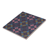 Colorful Geometric Diamond Pattern Tegeltje (Zijkant)