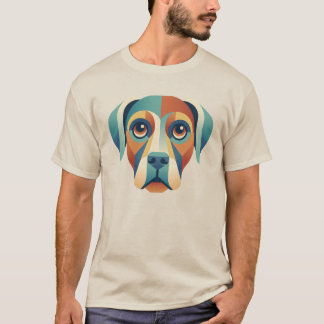 Colorful Geometric Dog Face Men's T-Shirt