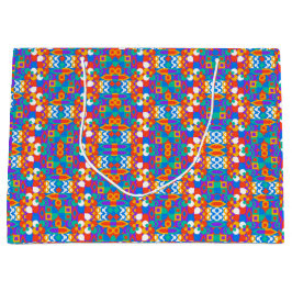 Colorful geometric gift bag with vibrant patterns groot cadeauzakje