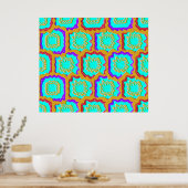 Colorful Geometric Glitch Pattern  Poster (Keuken)