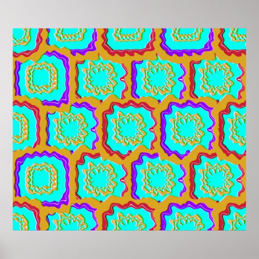 Colorful Geometric Glitch Pattern  Poster (Voorkant)