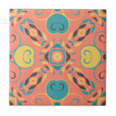 Colorful Geometric Kaleidoscopic Abstract Pattern Tegeltje (Voorkant)