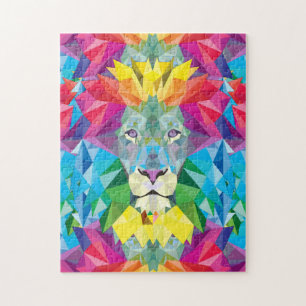 Colorful Geometric Lion Legpuzzel