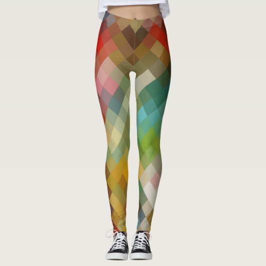 Colorful Geometric Modern Diamond Pattern #7 Leggings (Voorkant)