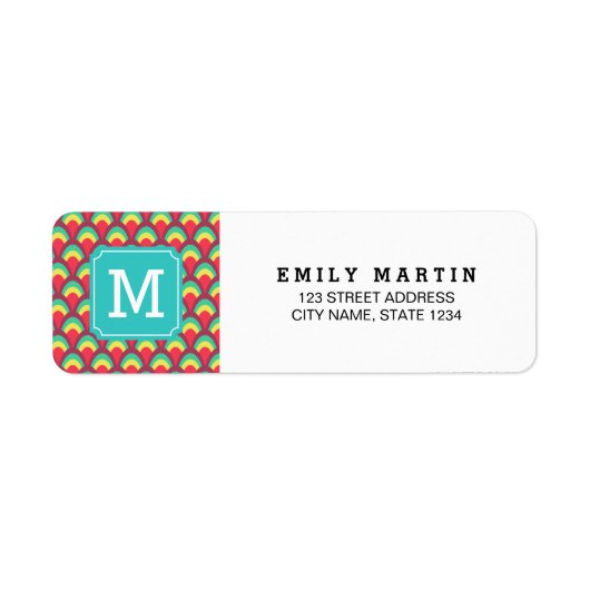 Colorful Geometric Monogram Label (Voorkant)