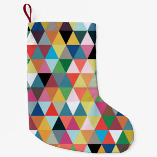 Colorful Geometric Pattered Kerstmis Stocking Kleine Kerstsok