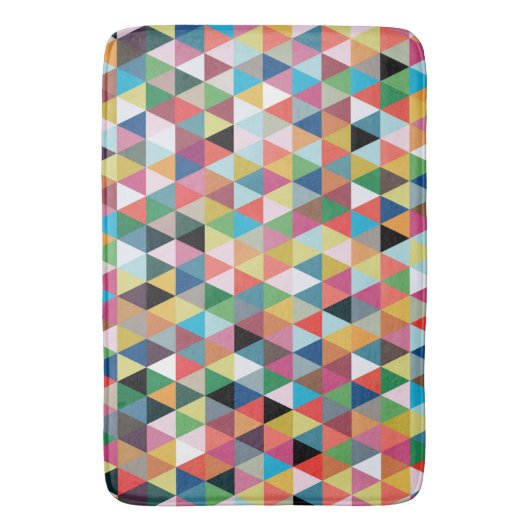 Colorful Geometric Pattern Bath Mat (Voorkant Verticaal)